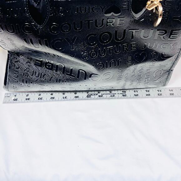 Juicy Couture Tote Handbag "Chain My Heart" Liqourice Black Heart Charms New - Picture 12 of 13